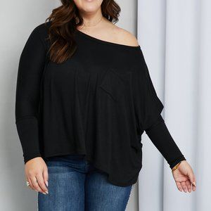 Zenana Full Size Round Neck Pocket Long Sleeve Top